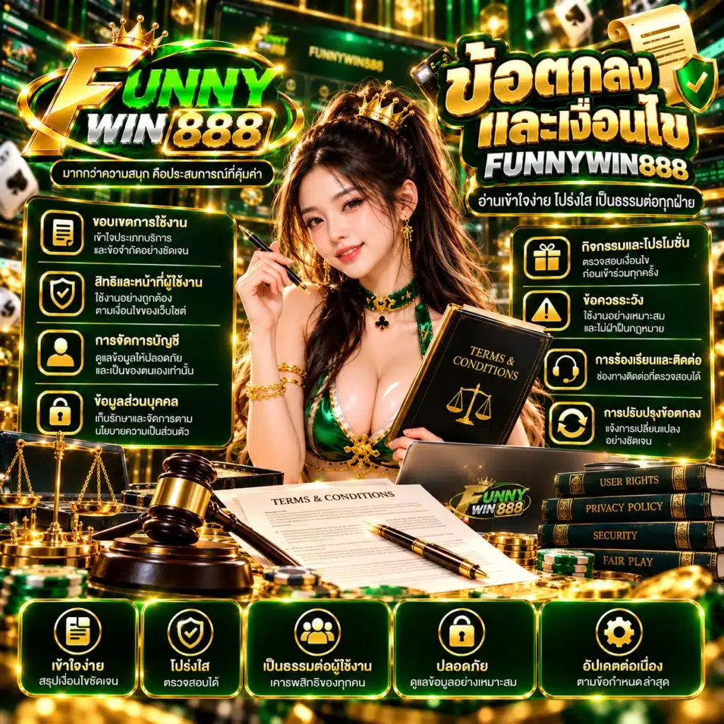funnywin888 ข้อตกลงและเงื่อนไข